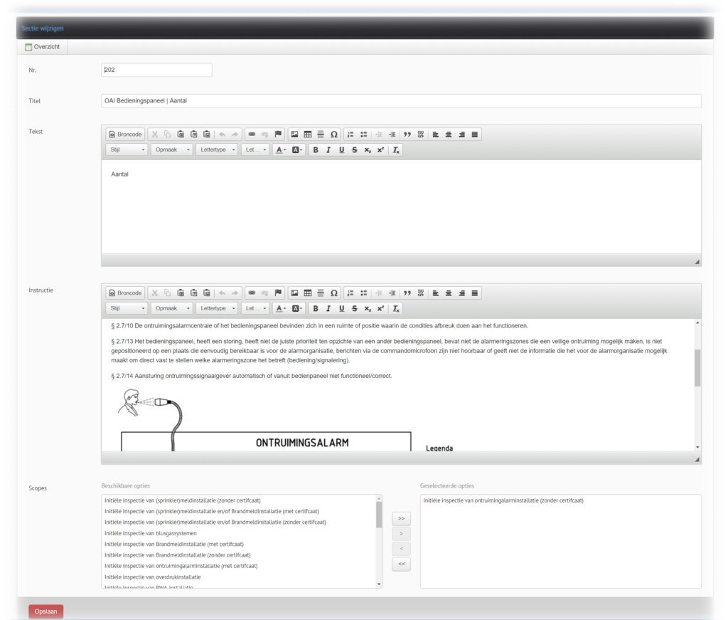 CCV inspectieschema AudiMAX